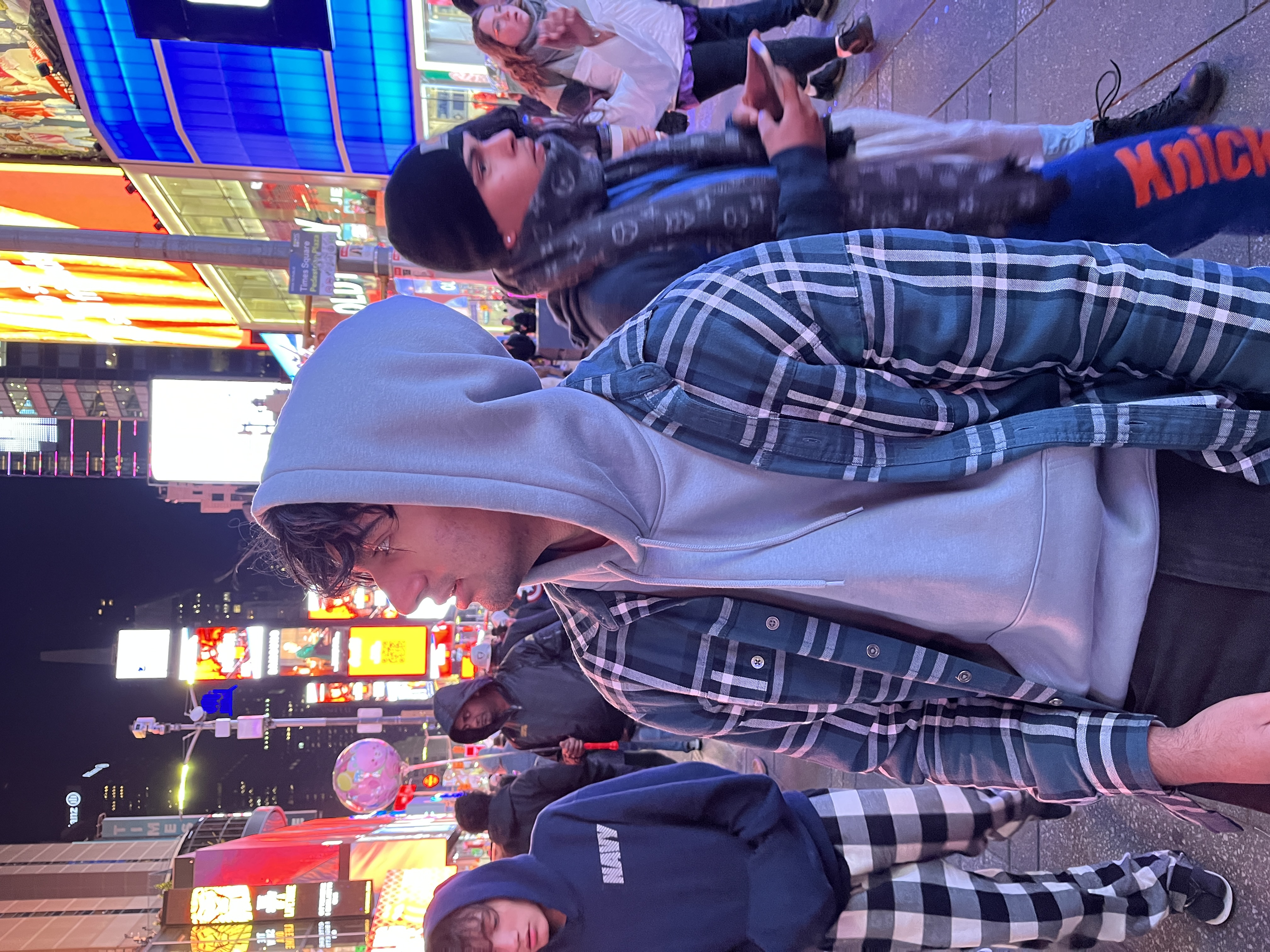 Sakethram in Times Square at night